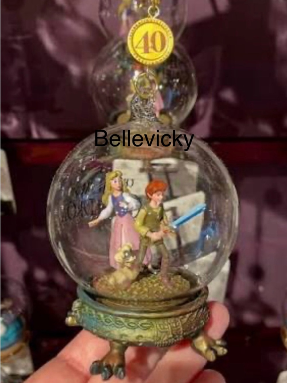 Disney Glass Globe Ornament 40th Anniversary Collectible The Black Cauldron New